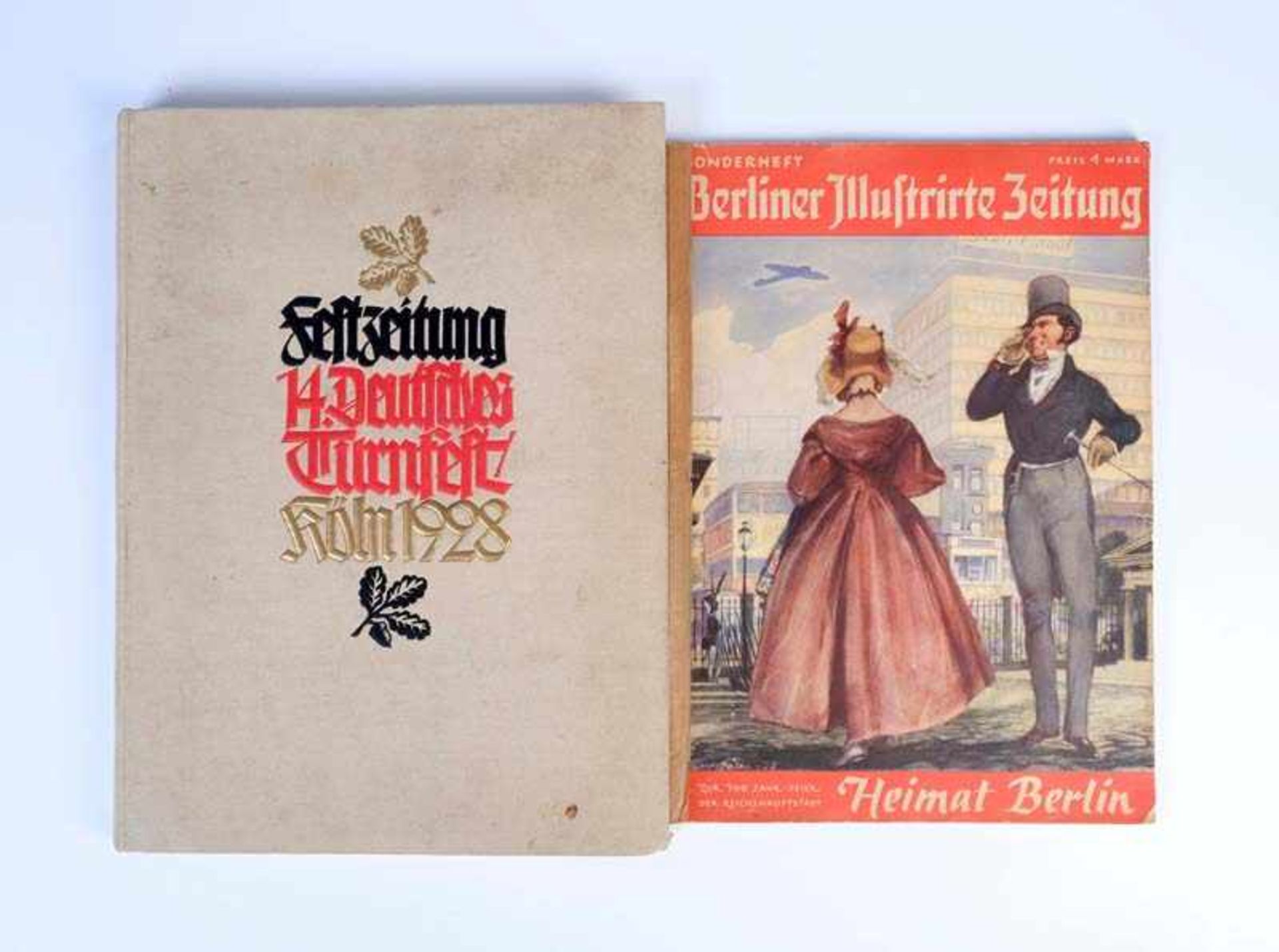 Magazine "Deutsches Turnfest" 1928 (around 300 pages bonded) + "Berliner Illustrierte Zeitung" 700