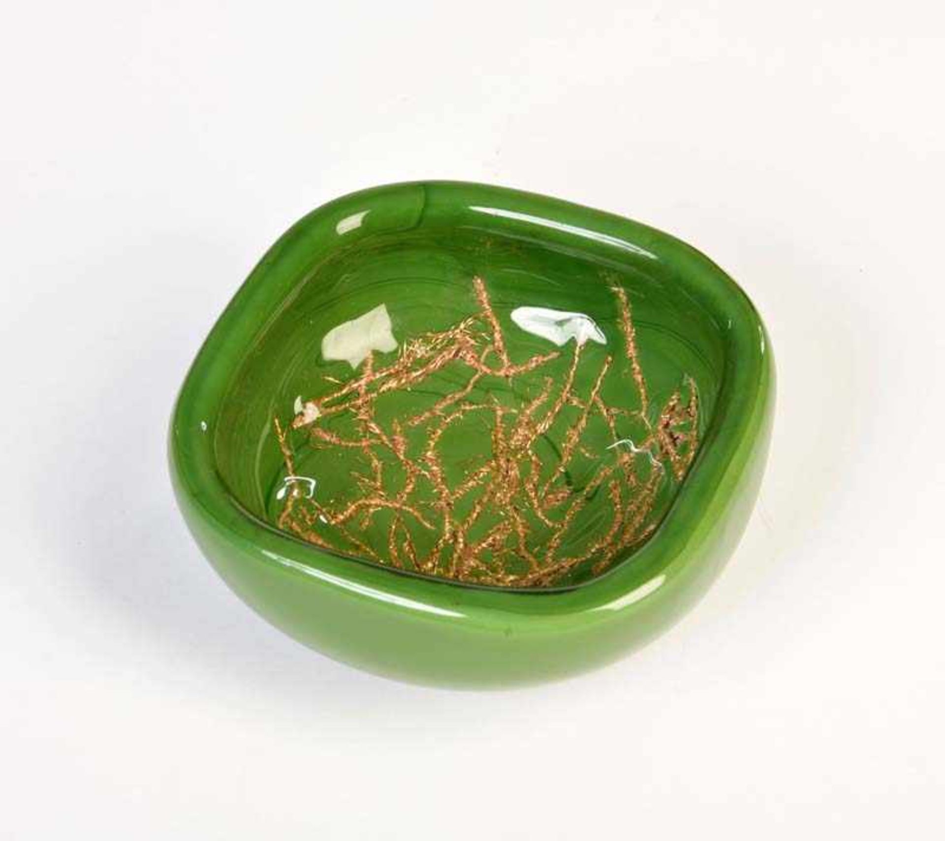 Venini Ashtray, Italy, Murano glass, very good conditionVenini Aschenbecher, Italy, 11x11x5 cm,