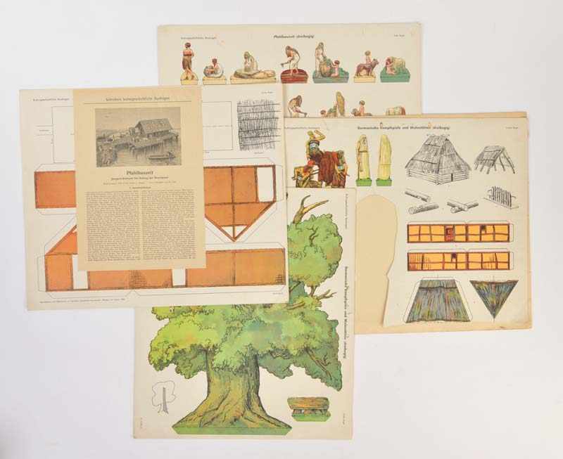 Cut-out Sheets "historico-cultural background", Germany pw, min. traces of ageAusschneidebögen "