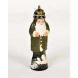 Erzgebirge, Santa Claus with Spiked Helmet as Candy Container, papermacheeErzgebirge, Weihnachtsmann