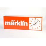 Märklin, Illuminated Advertising with Clock, plastic, min. cracks on plexi glass, 1 neon tube has to