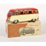 Bandai, VW Bus, Japan, tin, function ok, min. paint d., box C 3, min. repainted, otherwise very good