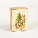 Music Box with Christmas Motive, Germany, wood, crank handle renewed, otherwise good