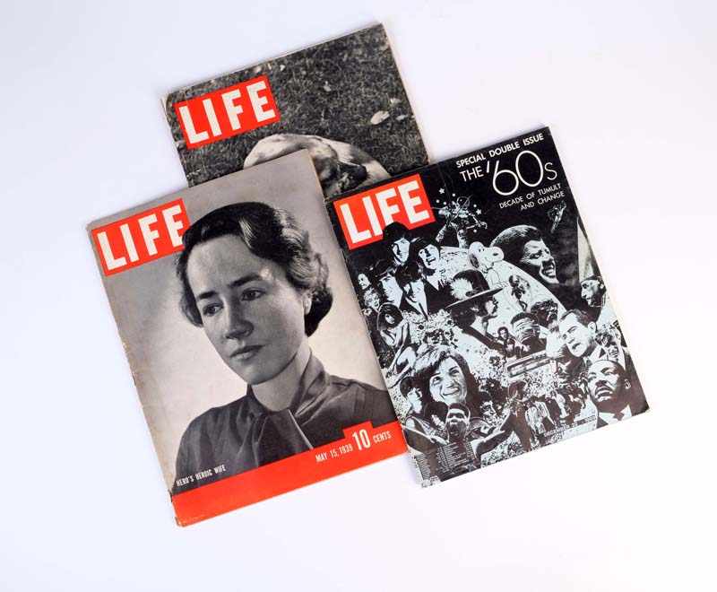 3 Magazines "Life" 1937, 1939 + 1969, traces of usage, C 2/33 Zeitschriften "Life" 1937, 1939 +