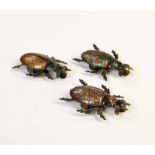 3 big Penny Toy Beetles, Germany pw, tin, min. paint d., C 23 große Penny Toy Käfer, Germany VK, 7-8