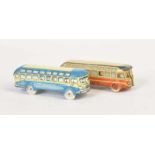 Fischer, 2 Busses GF 332 Penny Toy, W.-Germany,tin, 1x soldered, 1x wheels out of plastic, C