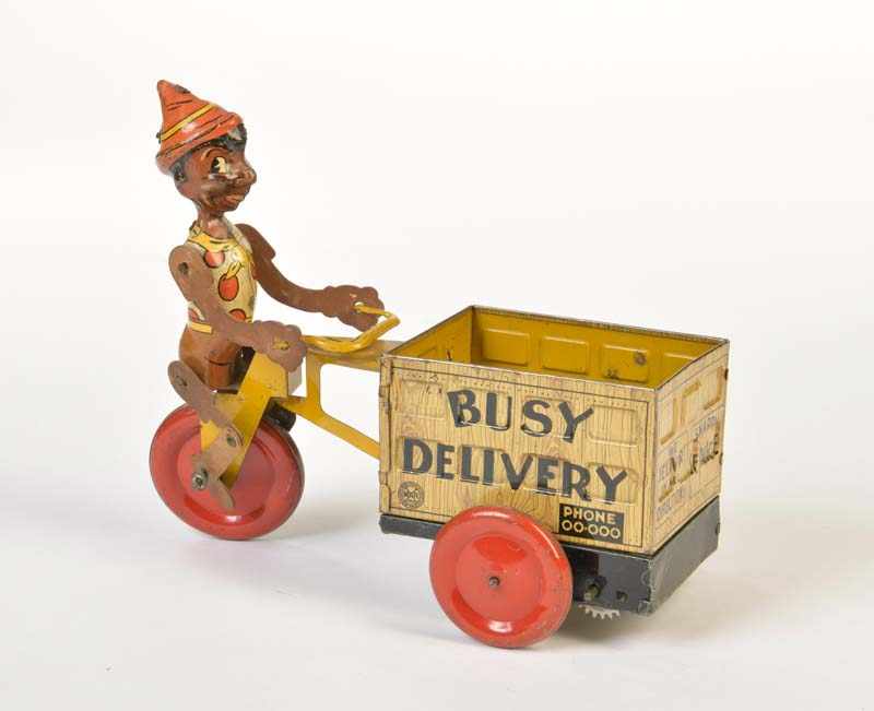 Marx, Delivery Tricycle "Busy Delivery", USA, tin, cw ok, min. paint d., C 2Marx, Lieferdreirad "