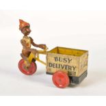 Marx, Delivery Tricycle "Busy Delivery", USA, tin, cw ok, min. paint d., C 2Marx, Lieferdreirad "