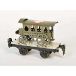 Märklin, Flatbed Wagon with Medical Carriage, Germany pw, gauge 0, part. repaintedMärklin,