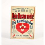 Tin Plate Sign "Herz Kräuter Brustzucker", Germany pw, min. paint d., C 1-2Blechschild "Herz Kräuter