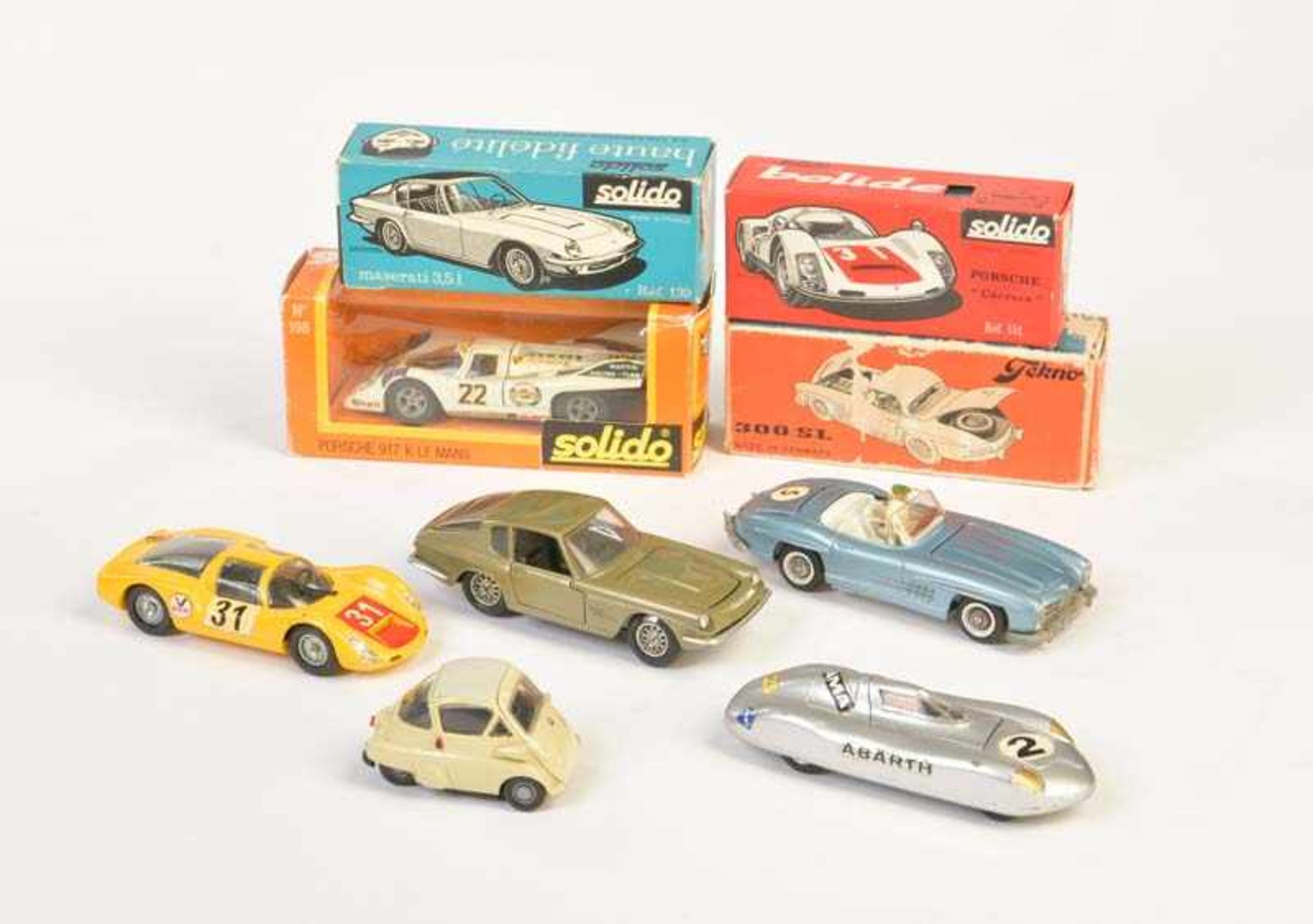 Solido, Tekno a.o., Bundle Model Cars, 1:43, diecast, paint d., with defects, please