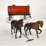 Märklin, Water Street Sprinkler around 1909, Germany pw, tin, paint part. refinshed, with 2 horses