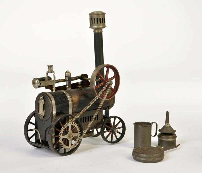 Doll, Movable Locomobile, Germany pw, tin, paint d. due to age, with accessories, C 2-3Doll,