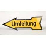 Traffic Sign "Umleitung", Germany pw, enamel, part. refinshedVerkehrsschild "Umleitung", Germany VK,