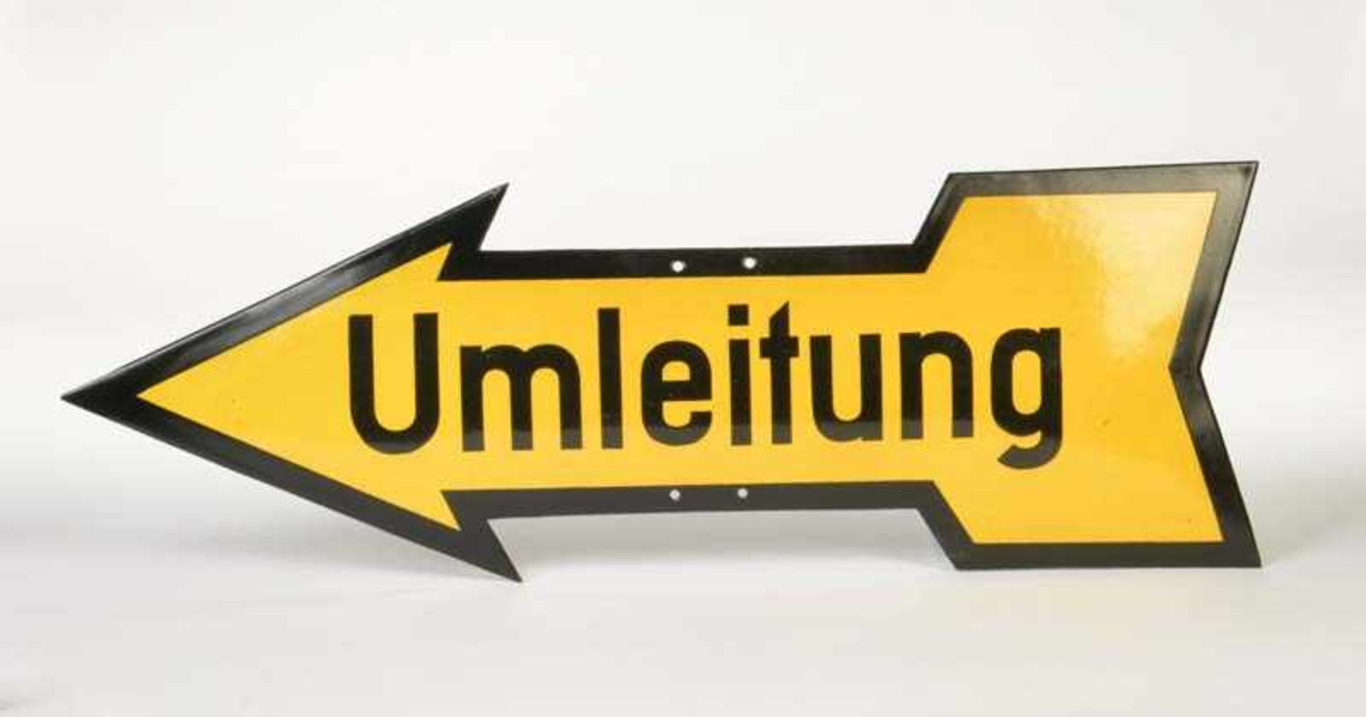 Traffic Sign "Umleitung", Germany pw, enamel, part. refinshedVerkehrsschild "Umleitung", Germany VK,