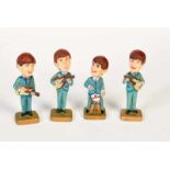 4 Beatles Figuren, Hong Kong, plastic, with wobble heads, very decorative, C 1-24 Beatles Figuren,