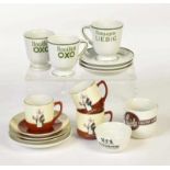 Bundle Advertising Porcelain, Cups + Saucers from several producers, Liebig, Droste, Stautdner a.o.,