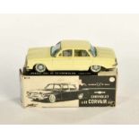 Bandai, Chevrolet 1961 Corvair, Japan, tin, friction ok, chrome faded, box C 2-3, C 1-2Bandai,