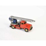 Schuco, Fire Engine, W.-Germany, tin, min. paint d., figures original ?, C 2Schuco, Feuerwehr, W.-