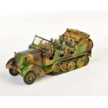 Lineol, Half Track Vehicle, Germany pw, tin, cw is stuck, 11 men crew, min. paint d. on wheels, very