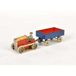 Gama, Miniature Crawler Tractor, W.-Germany, tin, cw ok, C 1-Gama, Mini Raupenschlepper, W.-Germany,