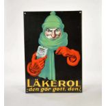 Enamel Sign "Läkerol Tabletten", Sweden, bubbles on upper part (due to production), in absolute mint