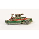 Distler, Penny Toy Ship, Germany pw, tin, cw ok, paint d. due to age, C 2Distler, Penny Toy