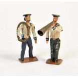 Sailors with Rope + Megaphone, Germany pw, out of pewter, min. paint d., C 2Matrosen mit Seil +