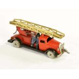 Lehmann, Gnom Fire Engine, Germany pw, tin, cw ok, paint d., with 4 firemenLehmann, Gnom