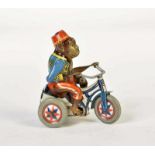 Arnold, Monkey on Tricycle, US Z. Germany, tin, cw ok, C 1Arnold, Affe auf Dreirad, US Z. Germany, 9