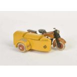 Pillion Motorbike "Wegewacht", out of wood, min. paint d., rubber tyres with traces of age, C