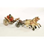 Cast Iron Carriage, paint d. due to age, movable, figure removableKutsche aus Gusseisen, 45 cm,