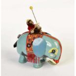 Elephant with Monkey, China, tin, function ok, C 2Elefant mit Affe, China, 21 cm, Blech, Funktion