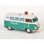 Modern Toys, VW Bus Police, Japan, tin, bat. drive ok, 1 lamp missing, otherwise good