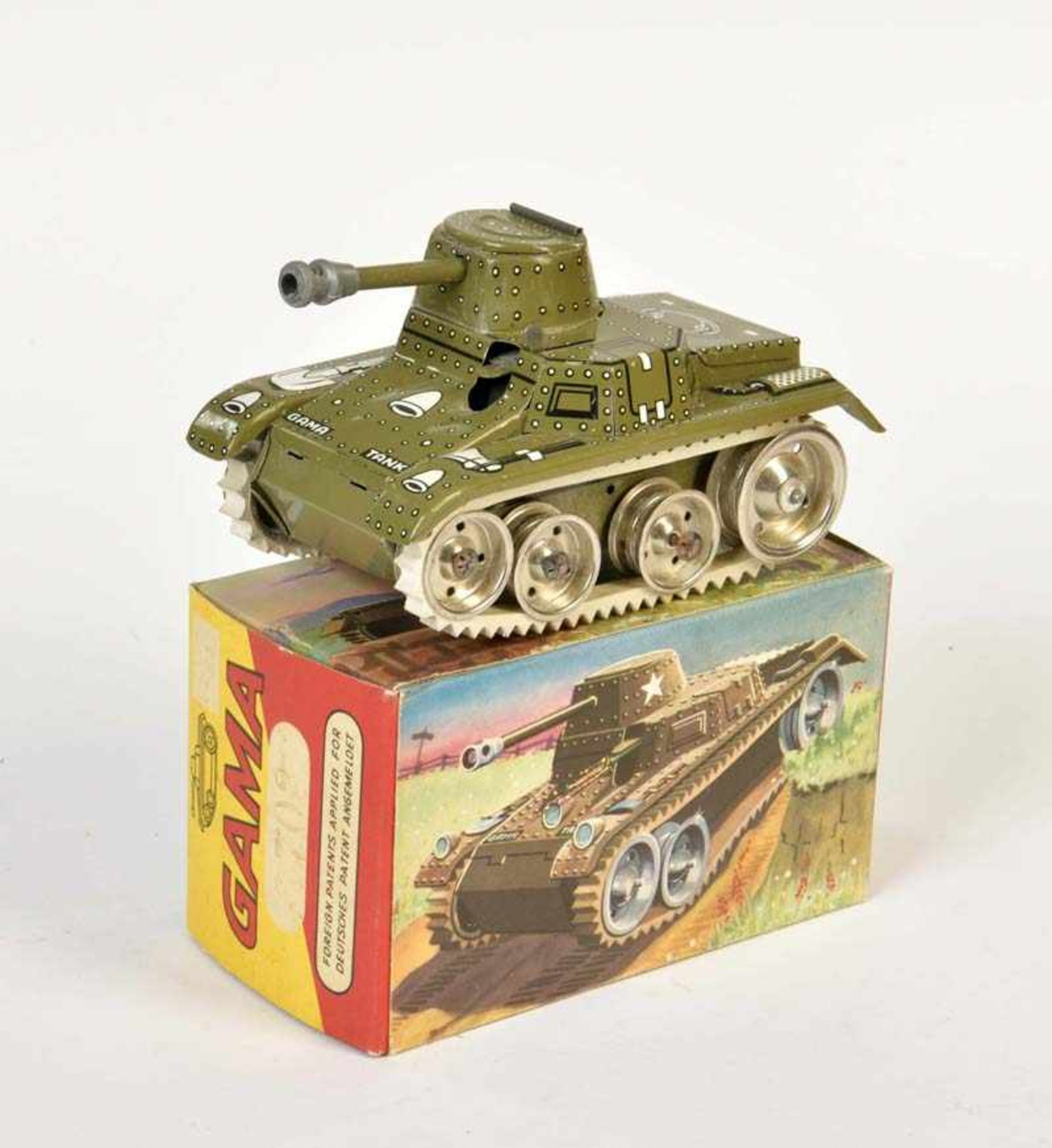Gama, Tank, US Z. Germany, tin, cw ok, box C 1, C 1Gama, Panzer, US Z. Germany, 13,5 cm, Blech, UW