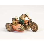 Kellermann, Pillion Motorbike "Tourist", Germany, tin, cw ok, paint d., bleached out, C 3Kellermann,