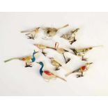 Christmas Tree Decoration, Germany pw, 10 birds, glass, min. paint d., C 1-2Christbaumschmuck,