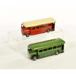 Tri-ang, 2x Minic Bus, England, tin, 1x cw + 1x friction ok, paint d., C 3-4Tri-ang, 2x Minic Bus,