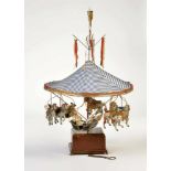 Roullet & Decamps, Carousel with Music Box, around 1890, with 7 dolls, umbrella original ?, very