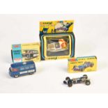 Corgi Toys, Penguinmobile, Cooper Maserati F 1 + Commer Police Van, Great Britain, 1:43, diecast,