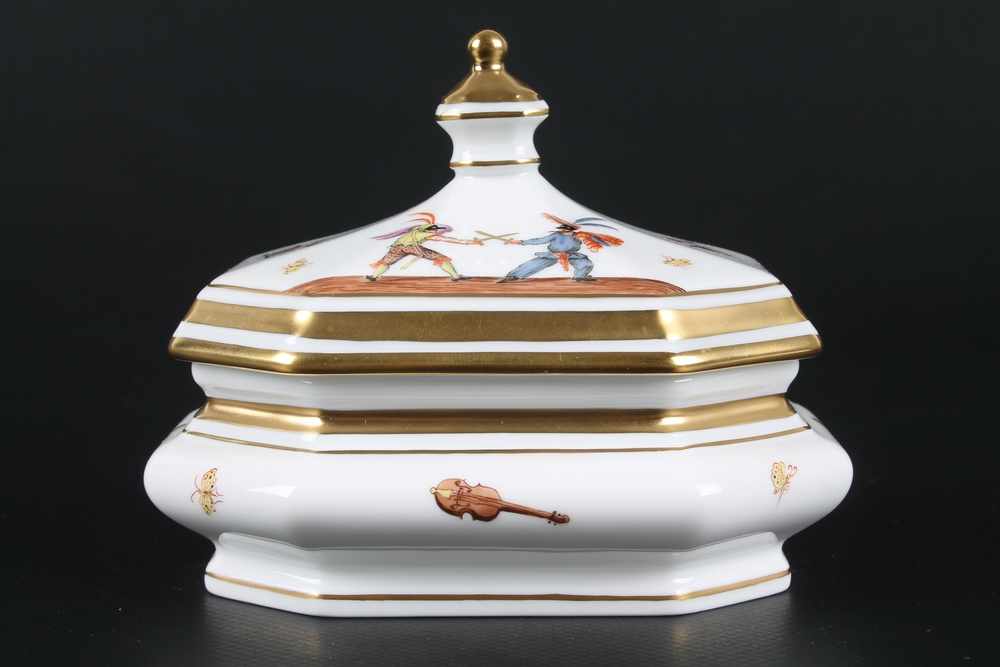 Meissen Deckeldose - Commedia dell Arte Edition 2000/2001 Porzellan, polychrome Malerei, Unterglasur - Image 3 of 7