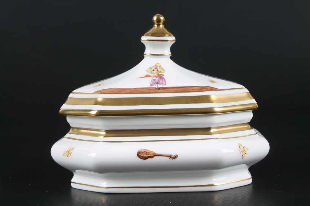 Meissen Deckeldose - Commedia dell Arte Edition 2000/2001 Porzellan, polychrome Malerei, Unterglasur - Image 5 of 7