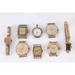 8 Vintage Uhren, mechanische Uhrwerke, 4 Herrenarmbanduhren Birfora , Borgward, Kienzle und