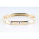 585 Gold Diamantenarmband ca. 0,6ct,GG 585/000 Gelbgold, Armreif mit sechs großen Brillanten á 0,