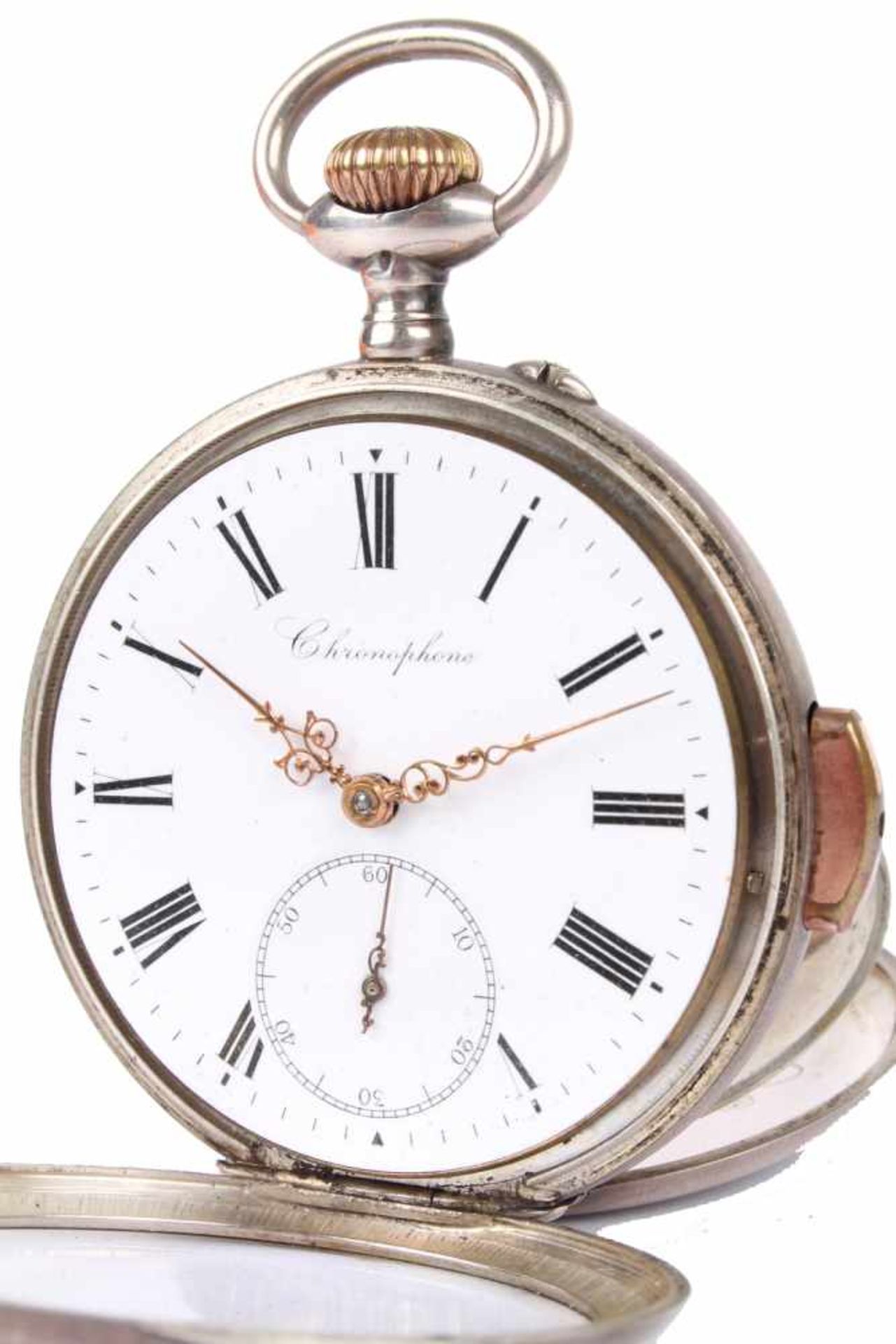 Repetier Taschenuhr um 1900, Silber, Chronophone,Repeater pocket watch 800 silver ca.. 1900,