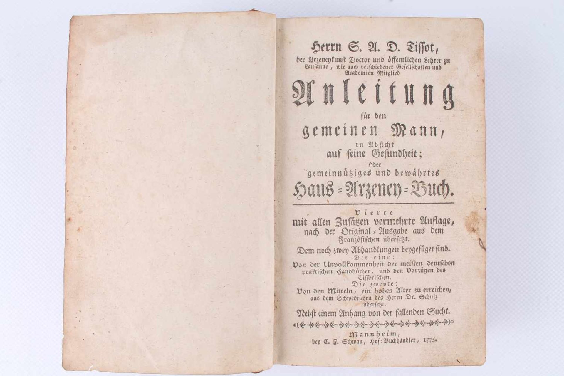 Antiquarische Buch von 1775 - Anleitung für den gemeinen Mann, in Absicht auf seine Gesundheit; oder