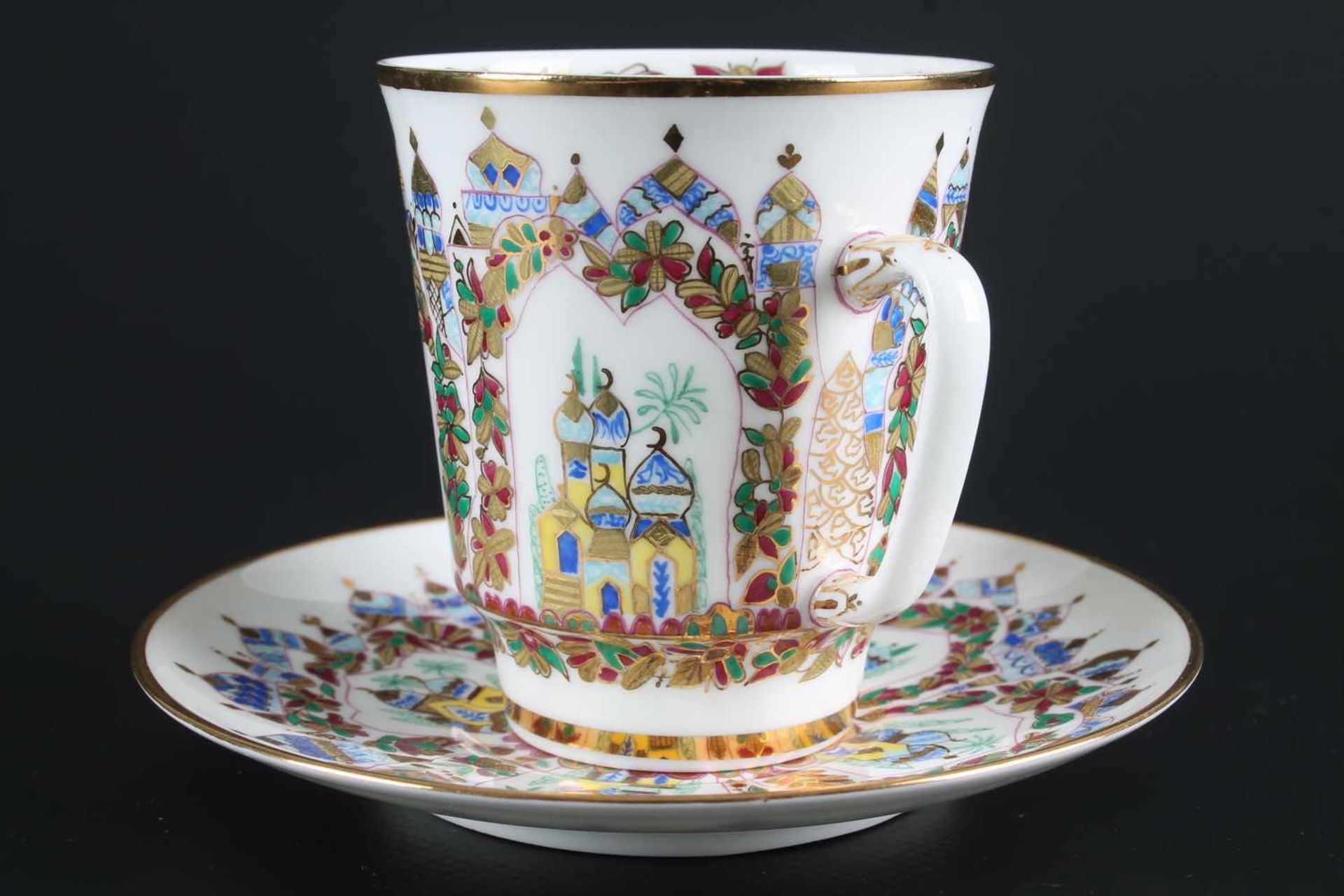 Alexei Vorobyovsky - Lomonosov Imperial - Prunktasse, Russland,russische Porzellan Prunktasse mit - Bild 5 aus 8