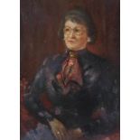 Unbekannter Porträtist um 1900, Damenportrait, Öl/Leinwand, Portraitmalerei einer Dame, H 71 cm x