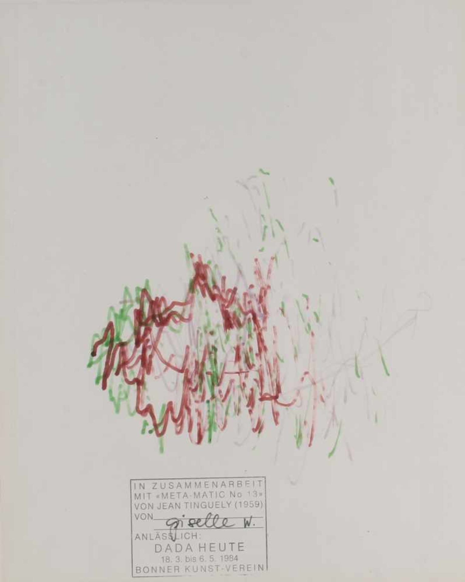 Jean TINGUELY (1925-1991) & Giselle W., Meta-Matic No. 13, Grafik, mit Stempel des Bonner