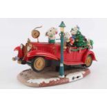 Große Spieluhr Christmas Car von ENESCO, Lustre Fame Design,H 16 cm x L 27,5 cm x B 13 cm, aus